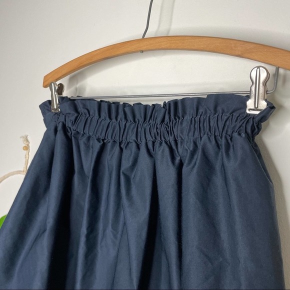 🌼5/$25🌼 ZARA Full Black A Line Skirt Womens Medium Gathered Waist - Picture 3 of 10